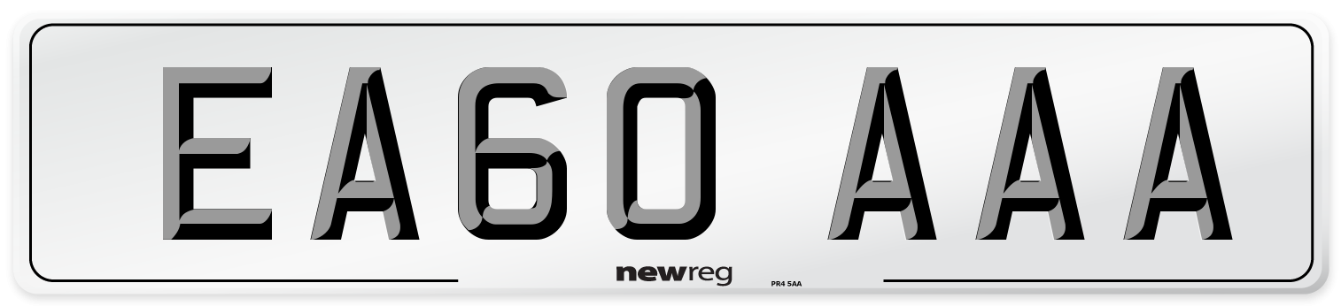 EA60 AAA Number Plate from New Reg